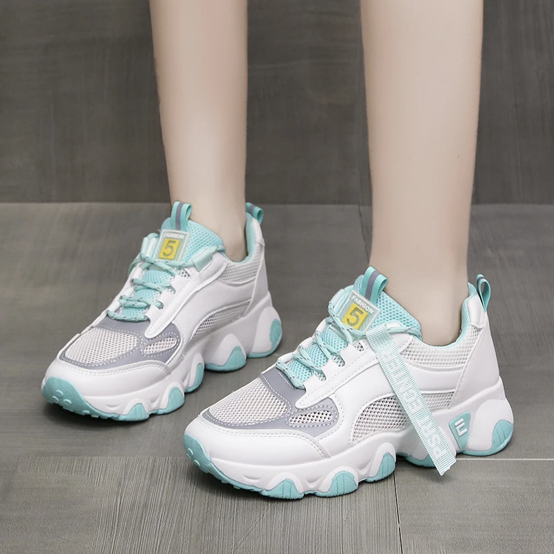 

Chunky Sneakers Women Sport Trainer Shoes Breathable Reflective Ladies Vulcanized Shoes Platform Sneakers Women Baskets Femme