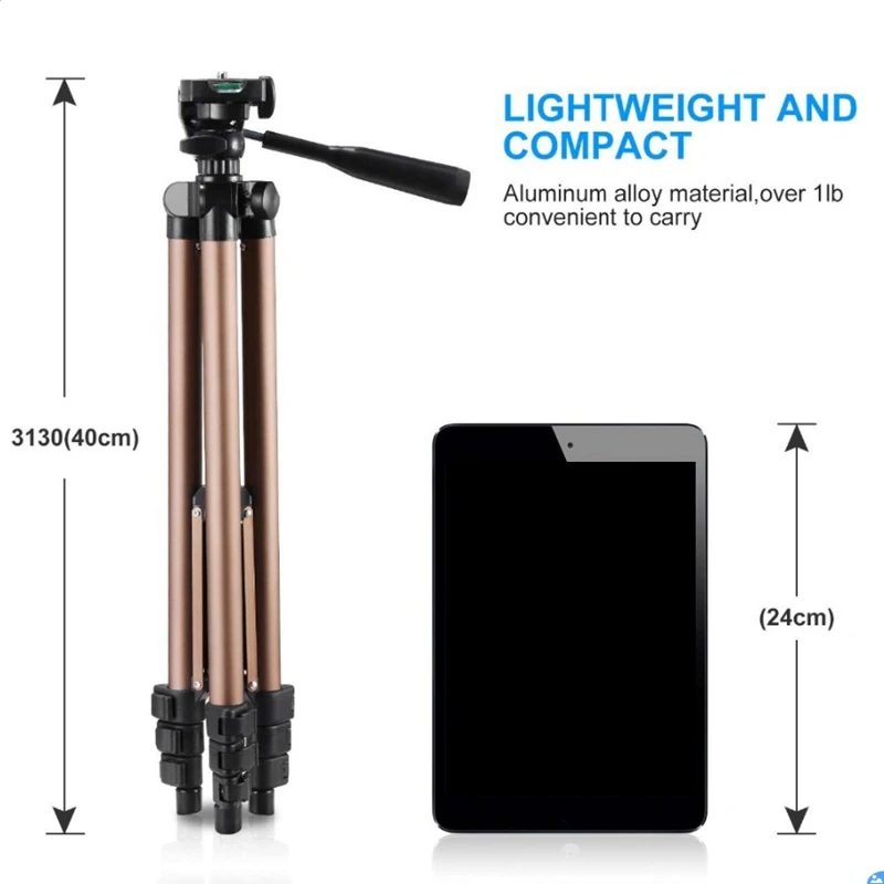 

for Mobile Phone DSLR Sports Camera Live Bracket 360Rotating Retractable and Heightening 1.3M Portable Tripod