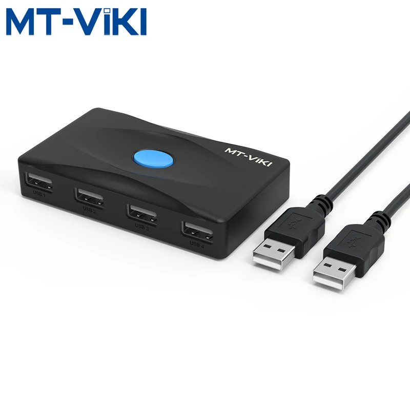 USB Kvm-переключатель, разветвитель, 2 в 4 выхода, два ПК с общим доступом на 4 USB-устройства, USB2.0 переключатель для компьютерного принтера, клавиатуры, мыши