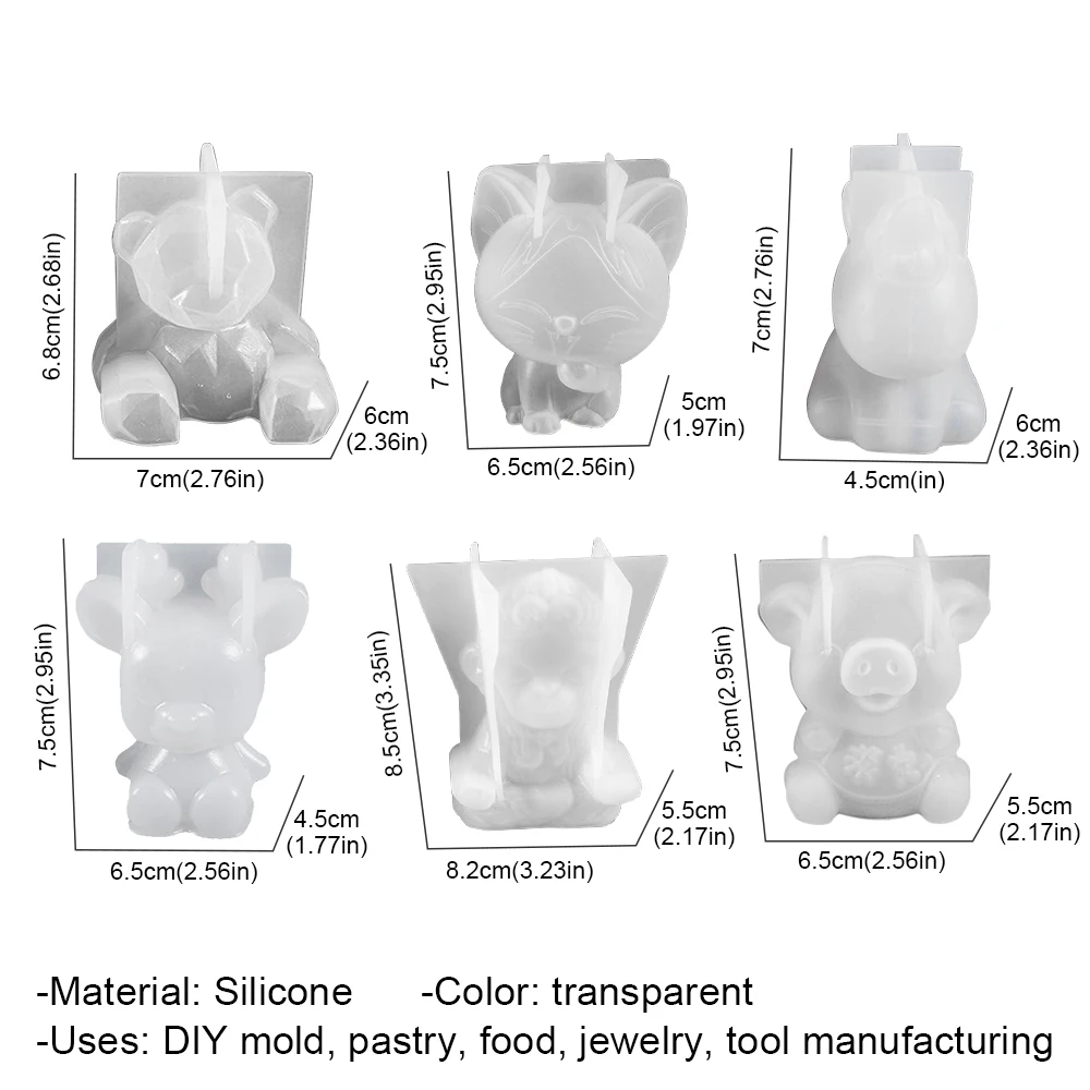 

2021 3D Animal Cake Mold Soft Silicone Cute Bear Cat Dear Fondant Mousse Chocolate Baking Moulds For Baking Tools Cookware DIY