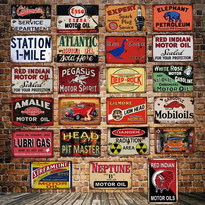 

[ DecorMan ] ESSO Motor oil Spark Plug PEGASUS TIN SIGN Custom wholesale Mural Paintings Bar PUB Decor LT-1861