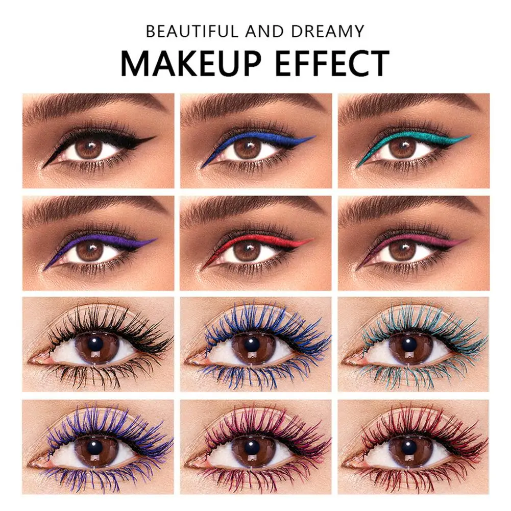 

6PCS Eyeliner & 6PCS Mascara Waterproof Eyeliner Pencils Mascara Sweat-proof Long-lasting Liquid Eye Liner Pencil Makeup Sets