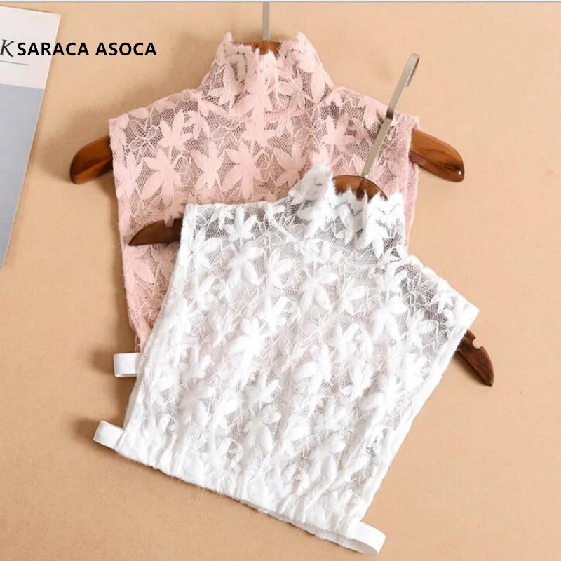 

Fashion Lace Standing Detachable Collars Shawl Women All Match Lace Sweater Faek Collar Lady A619