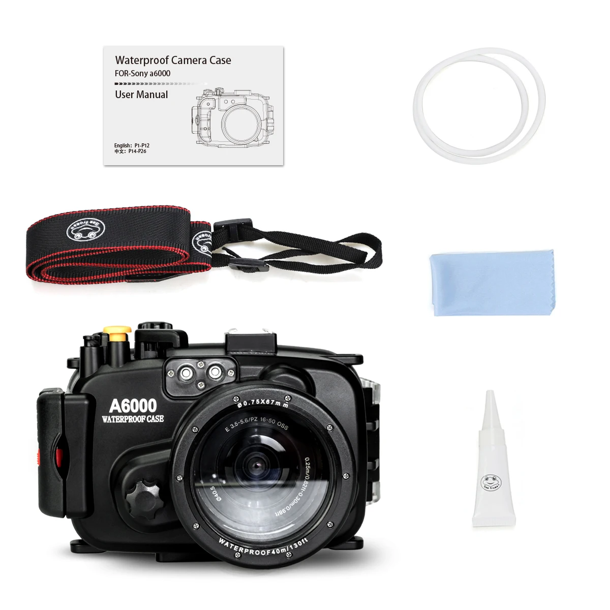 

Meikon 40m/130ft Underwater Camera Housing for Sony A6000 Diving Case Underwate Cover Can Be Used With 16-50mm lens
