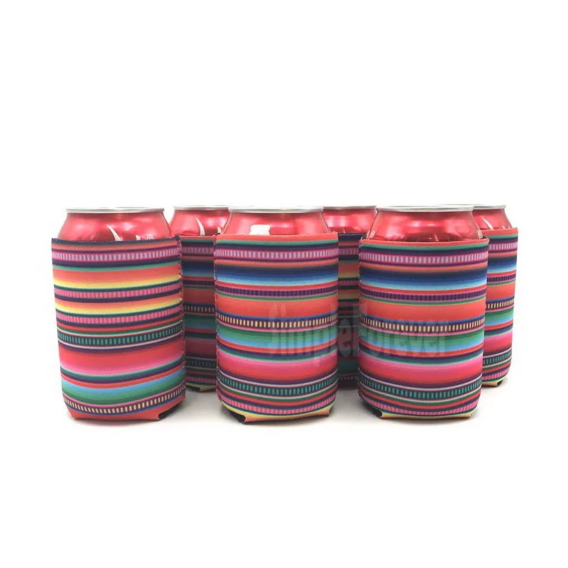 6 шт./лот 12 унций Serape Beer Can Cooler Sleeve Covers Neoprene Sleeves вечерние охладители с изоляцией для