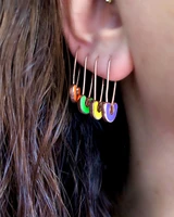 rose gold color neon enamel rainbow colorful women fashion jewelry high quality safety pin hoop women earring