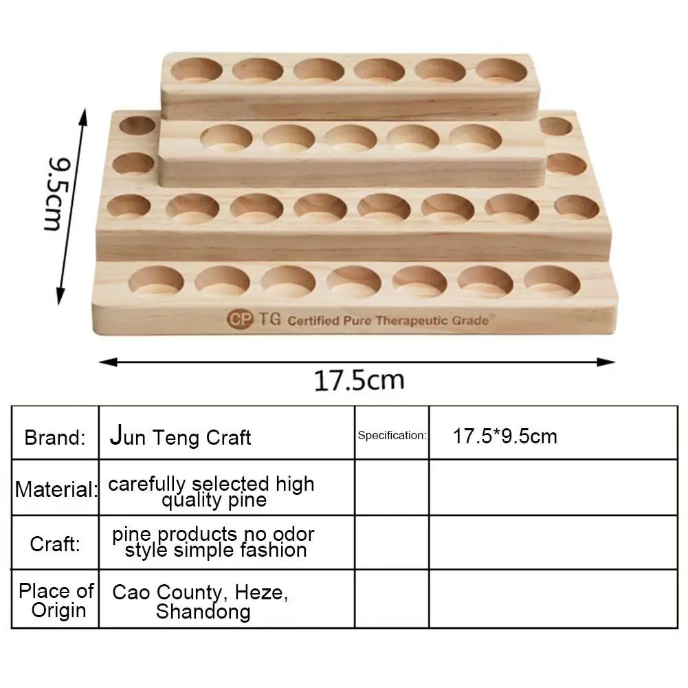 Стационарная 4 ярусная деревянная стойка для хранения эфирных масел 30 слотов