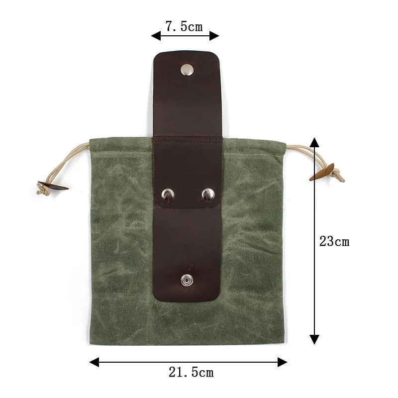

Leather Canvas Bushcraft Bag Canvas Foraging Pouch For Hiking Buckle Duty Tool Pouch With Drawstring For Outdoors Camping Bag