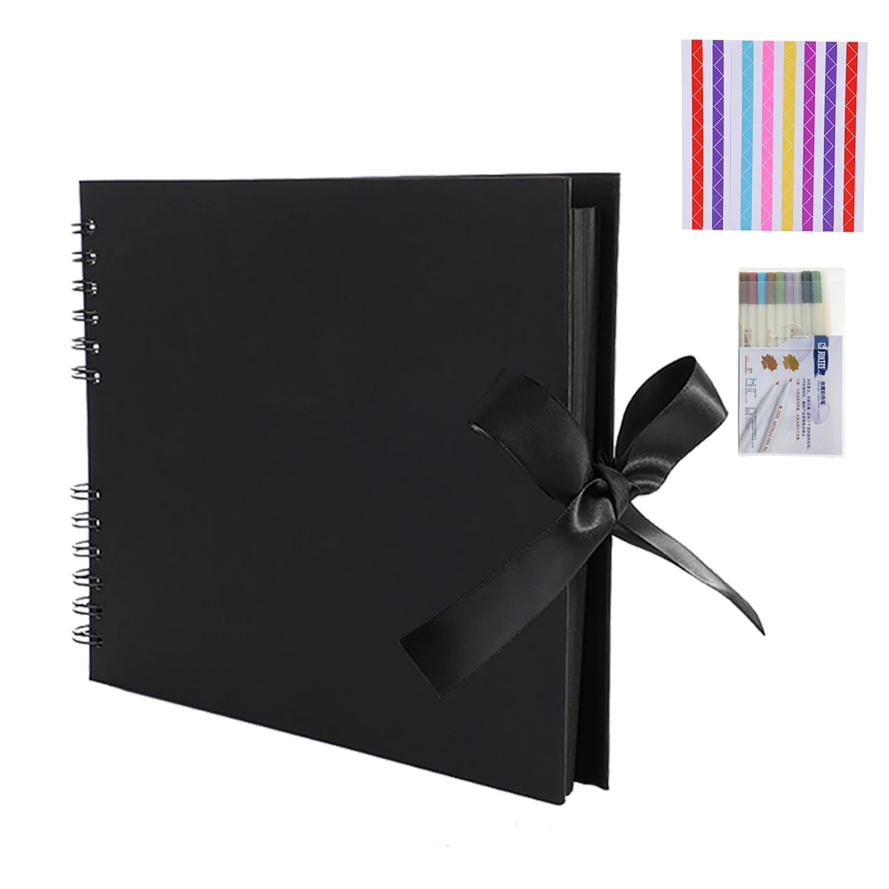 

30/40Pages Bow Ribbon DIY Handmade Phote Album Scrapbooking Wedding Birthday Souvenir Album Memories Record Book Christmas Gift