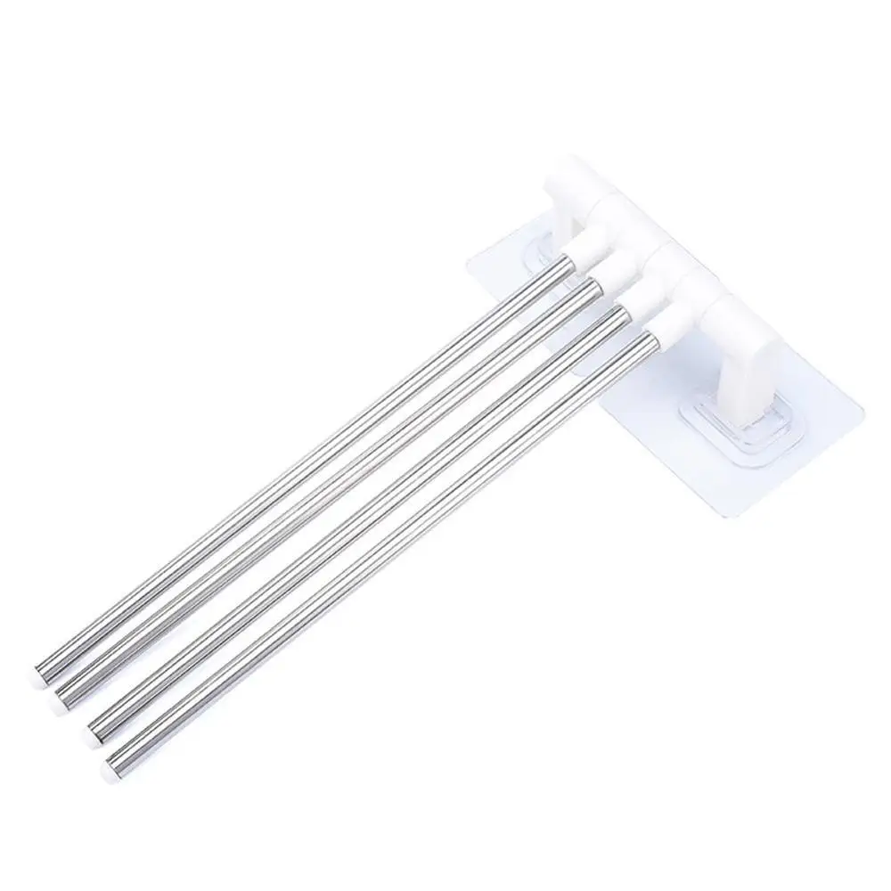 

1pc Anti-rust Towel Rack Steel Rotating Bath Rail Hanger Undefined Towel Holder Swivel Bars Bathroom Wall Mounted