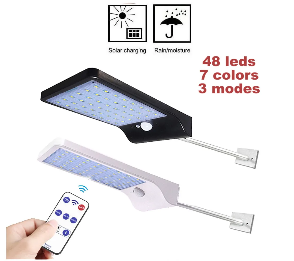 Дистанционный солнечный датчик движения 48/36 светодиодный светильник от солнца