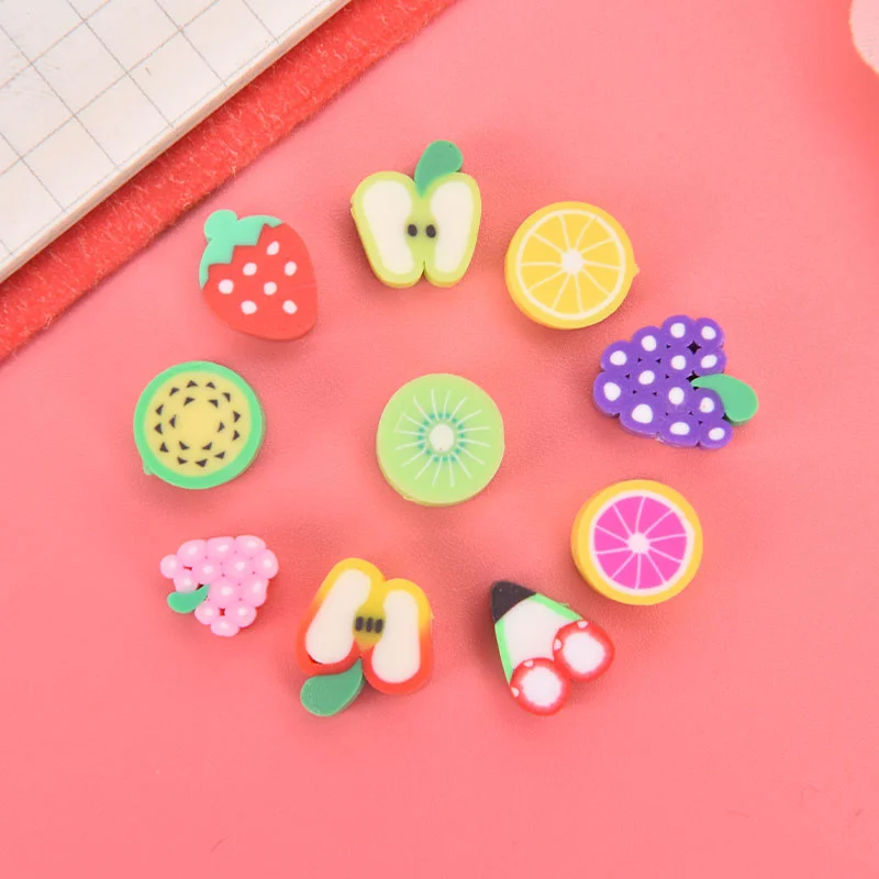 

30 шт 10 мм Разноцветные фрукты Форма бусины из глины Бусы из полимерной глины для DIY ручной работы аксессуары