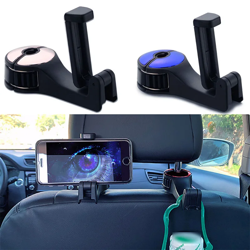

Car Rear Pillow Phone Holder High Quality Headrest Hook Universal Car Bracket Seat Back Hanger Telescopic Phone Holder In Car