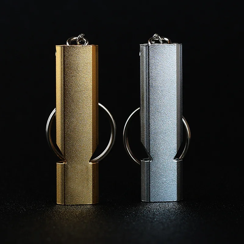 Свисток для выживания из алюминиевого сплава с двойной трубкой спасательное