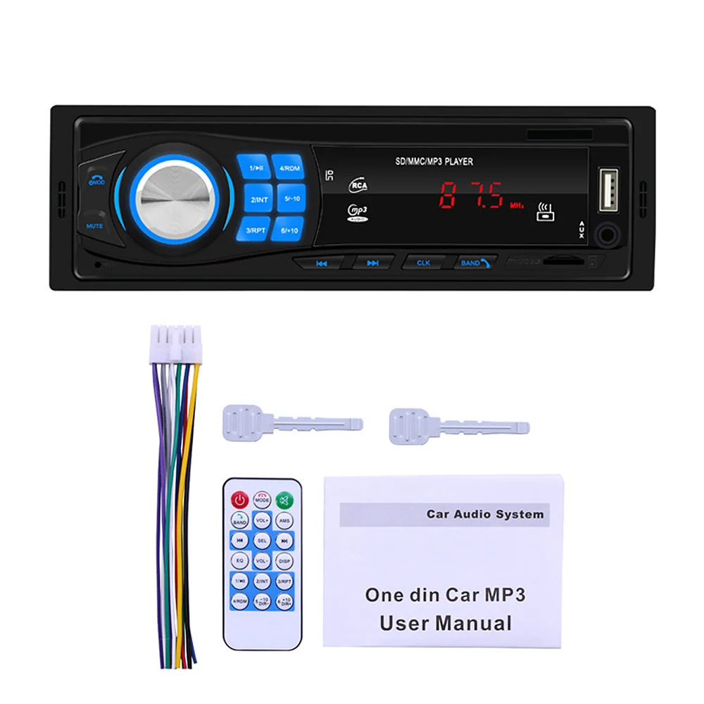 

AOSHIKE 12V Car MP3 Bluetooth 4.0 Player FM Radio LED Digital Tube Display 45W AUX Four-Way Output For BMW VW Ford 8013 Bass