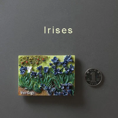 Irises Ван Гог краска холодильник магнитные наклейки Европейский скандинавский креативный холодильник декоративные мультфильм милые магнитные наклейки - Цвет: Irises