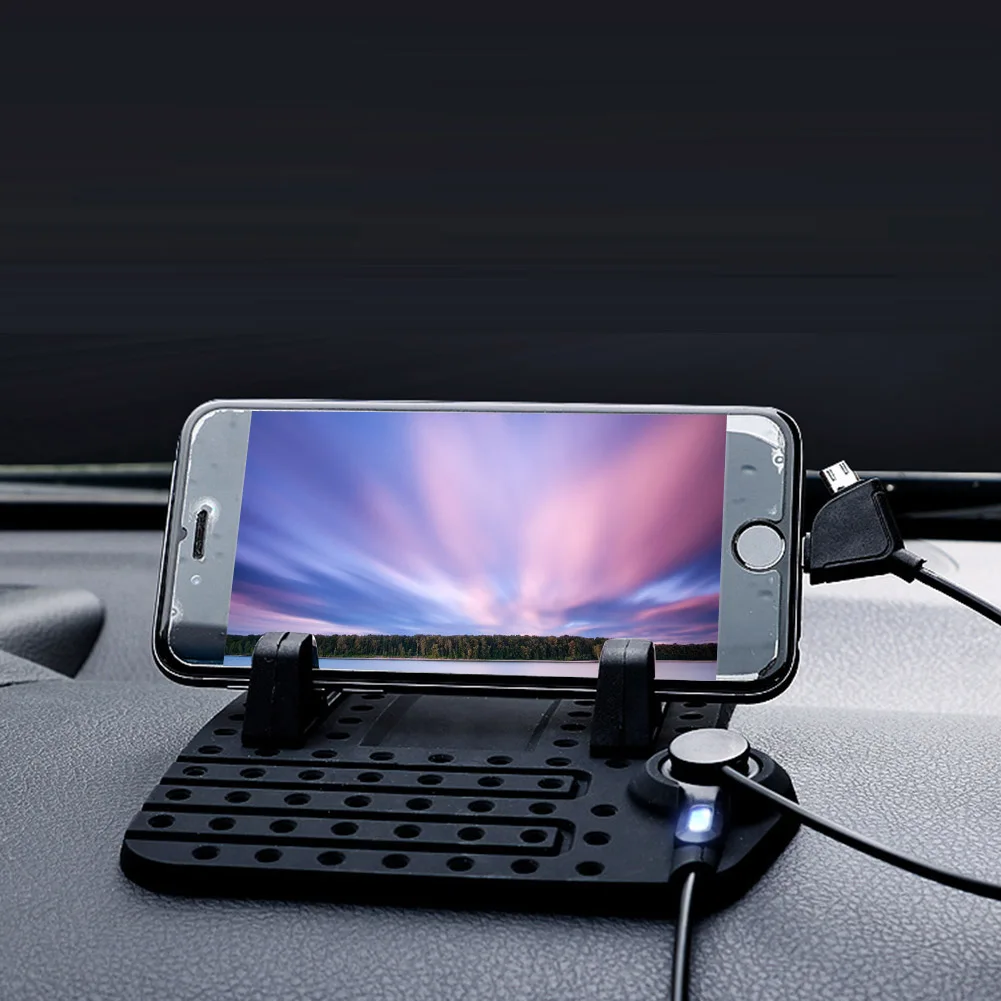 Автомобильный Регулируемый магнитный держатель для телефона GPS коврик с usb