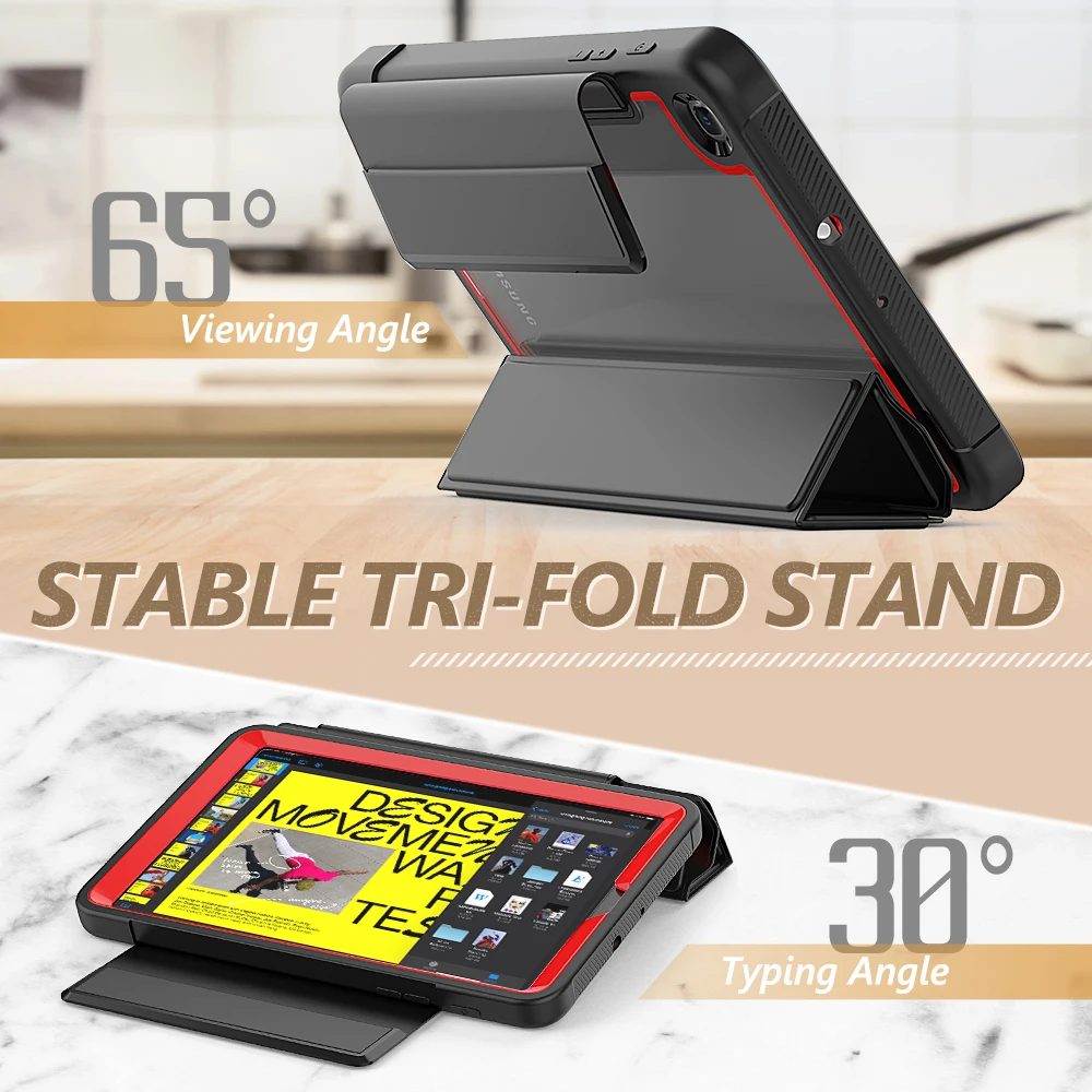 

3-Layer Clear Protective Cover Auto Wake / Sleep Foldable Magnetic Tablet Case for Samsung Galaxy Tab A 8.4 inch (2020) T307