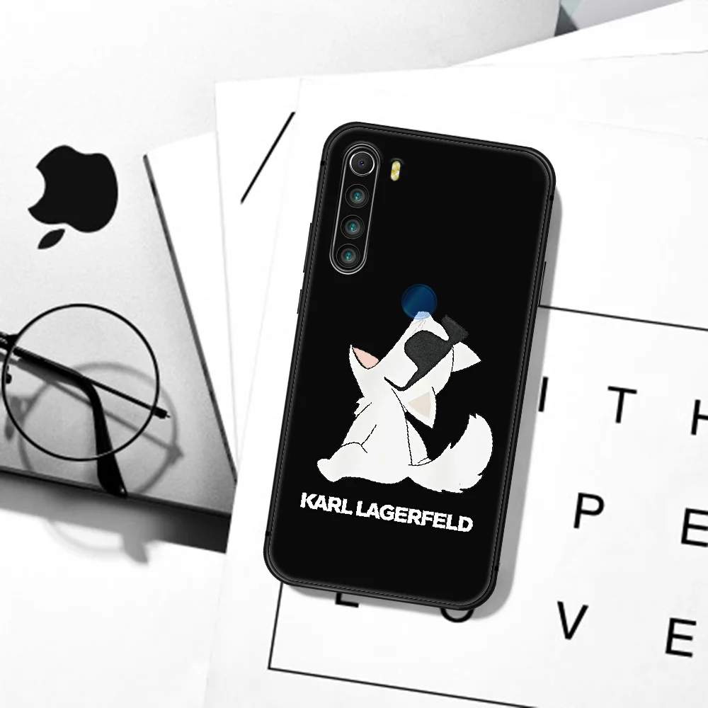 

Karls Lagerfeld Famous Cat Phone Case Cover Hull For XIAOMI Redmi 8 9 9C Note 6 7 8 9 9S K20 K30 K40 Pro Plus black Cell Soft