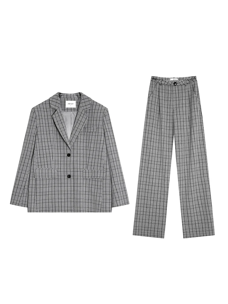 

UMI MAO Suit 2021 New Female Spring Plaid Fried Street Age Reduction Fashion Casual Two-piece 2 Piece Sets Womens Outfits
