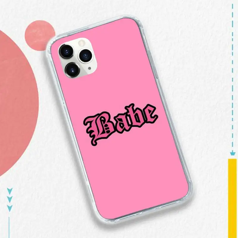 

BABY Babe text letter pattern Phone Case Transparent soft For iphone 5 5s 5c se 6 6s 7 8 11 12 plus mini x xs xr pro max