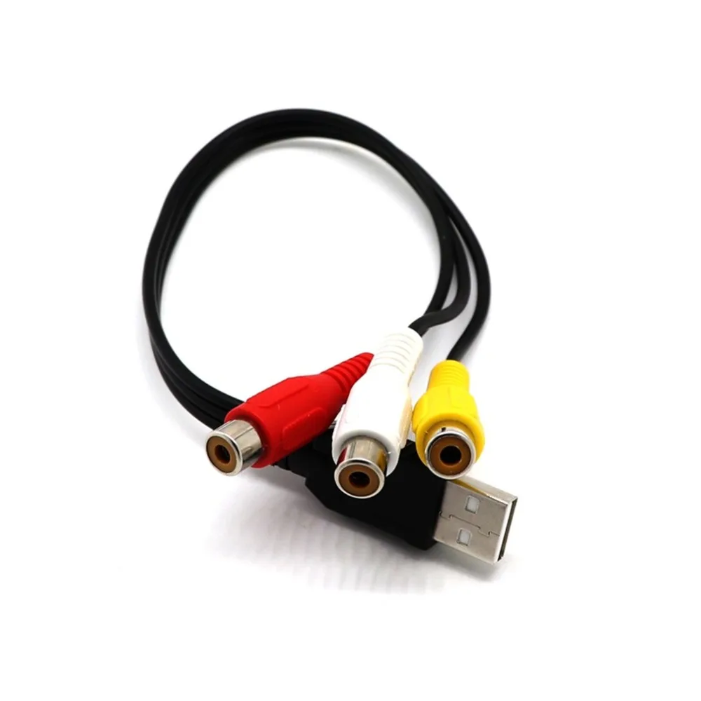 1 5 м футов USB штекер А-3 RCA AV A/V ТВ адаптер Шнур кабель на 3RCA аудио-видео для