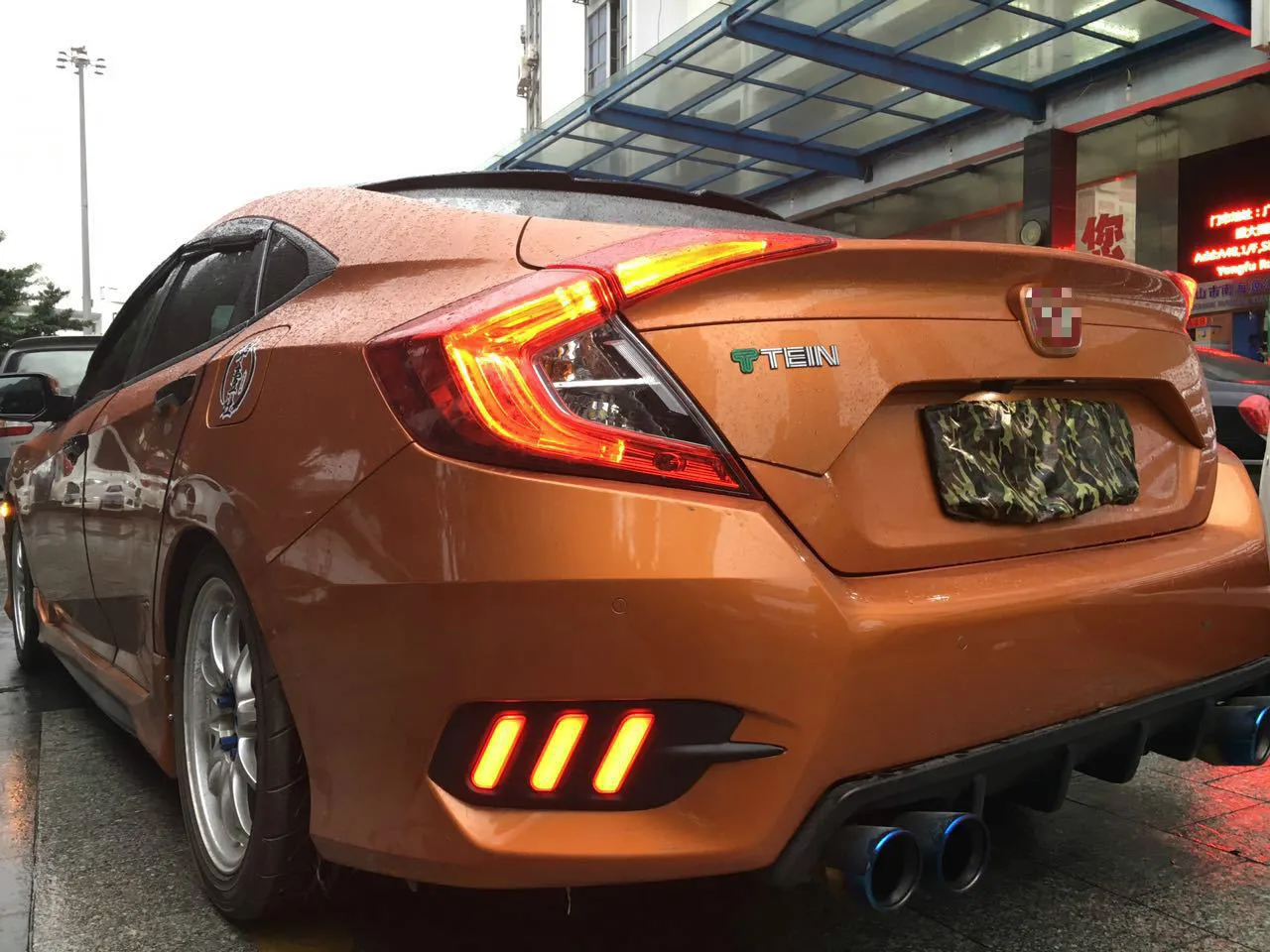1 пара для Honda Civic 2016 2017 2018 2019 светодиодные дневные ходовые огни Задний бампер