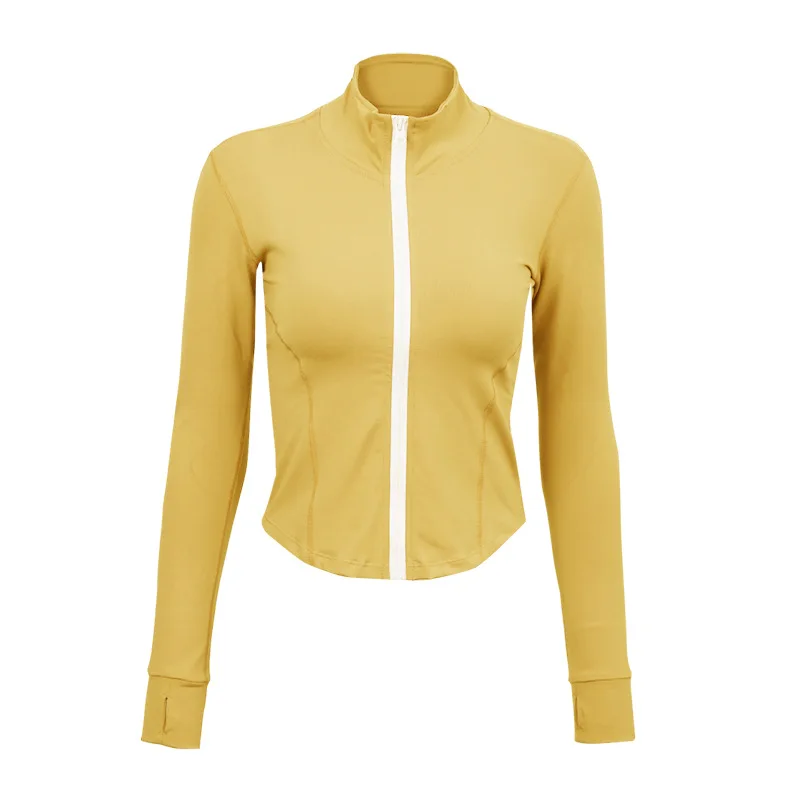 

Long Sleeve Sports Jacket Women Zip Fitness Yoga Shirt Winter Warm Gym Top Activewear Running Coats Workout Clothes Woman