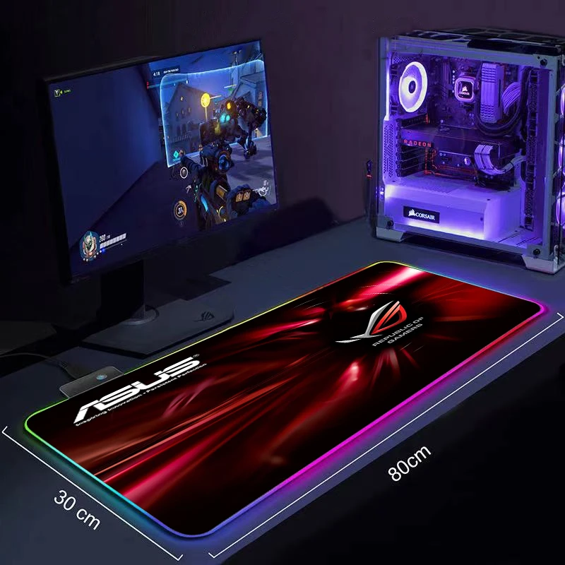 

ASUS Anime Morty Gaming RGB MousePad Large Locking Edge Speed Game Gamer LED Mouse Pad Soft Laptop Notebook Mat for CSGO