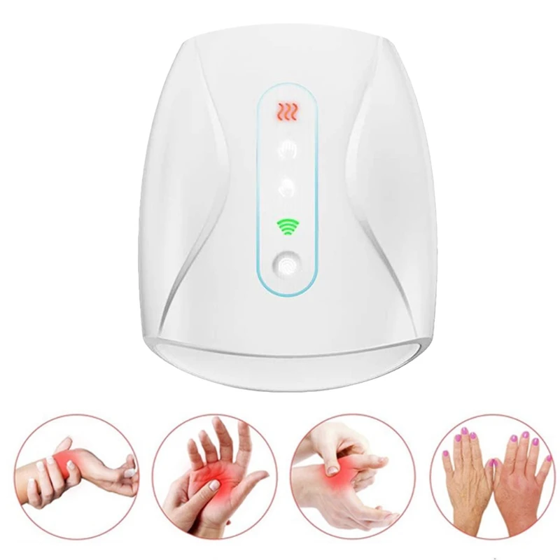 Wireless Electric Hand Massager 3 Levels Air Pressure Heating Palm Finger Massage Machine for Arthritis Pain Relief Carpal