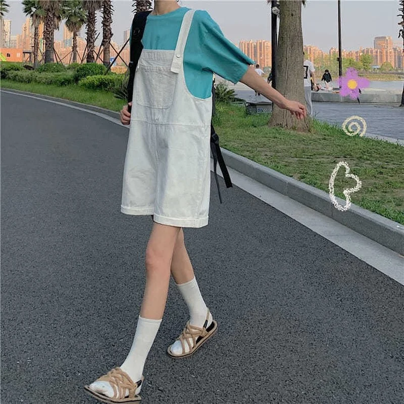 Женские летние комбинезоны 2021 повседневные однотонные модные Свободные