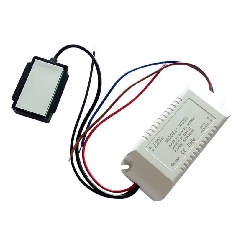 Приглушаемый зеркальный сенсорный выключатель для ванной комнаты 220 В 300 Вт