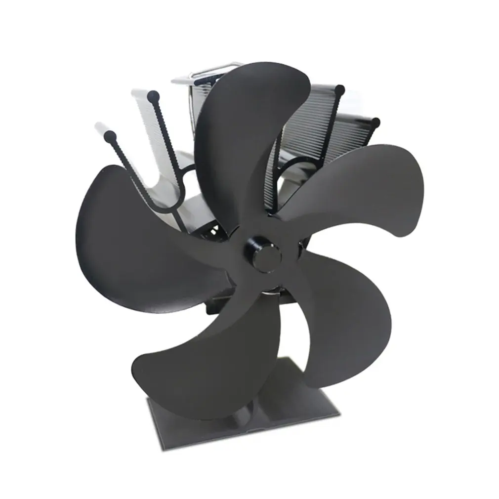 

Heat Stove Fan Fireplace Fan Low Noise 5-blade Thermodynamic Stove Fan For Wood Log Burner Fireplace