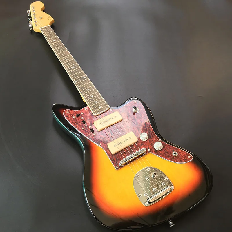 

Top Quality Jazz Electric Guitar Basswood body Red Tortoise Shell Pickguard Rosewood Fingerboard Sunset Color