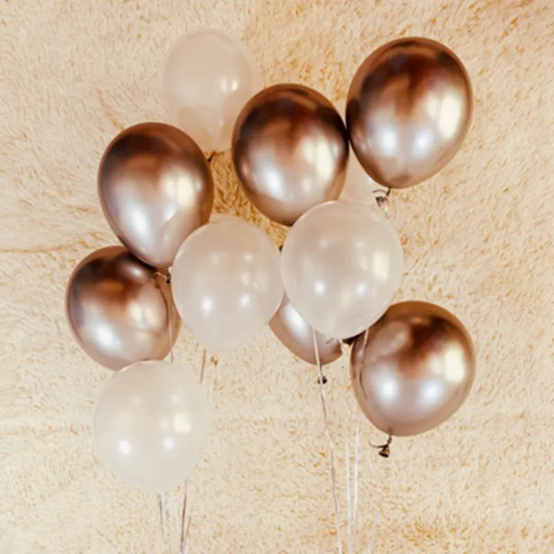 as picture 15pcs of 12" metal gold confetti balloons ink blue white balloon wedding party decoration kids children birthday party supplies - Цвет: as picture