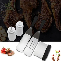 5pcs stainless steel barbecue spatula scraper squeezing sauce bottles bbq tools