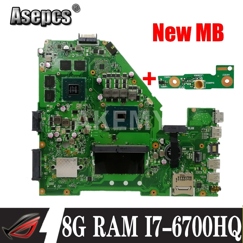 Akemy X550VX материнская плата для For Asus FZ50VX FH5900V I7-6700HQ GTX950 8 Гб RAM ноутбука