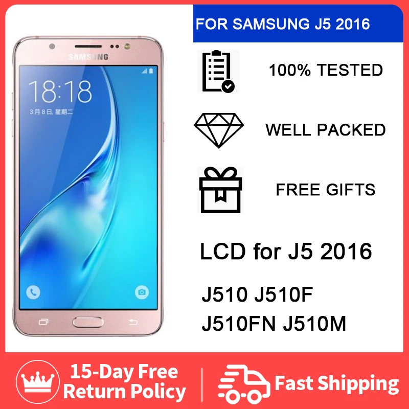 

ORIGINAL 5.2'' SUPER AMOLED LCD for SAMSUNG Galaxy J5 2016 Display J510 J510F J510FN J510M Touch Screen Digitizer Assembly