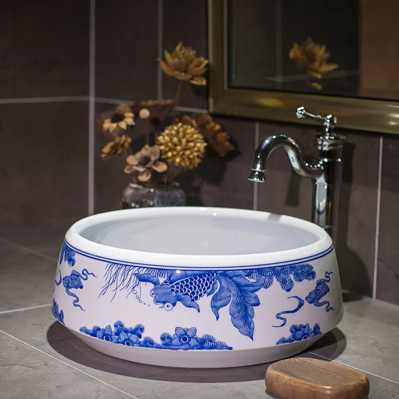 Европейский Винтажный стиль Китайский умывальник ручной работы Lavabo