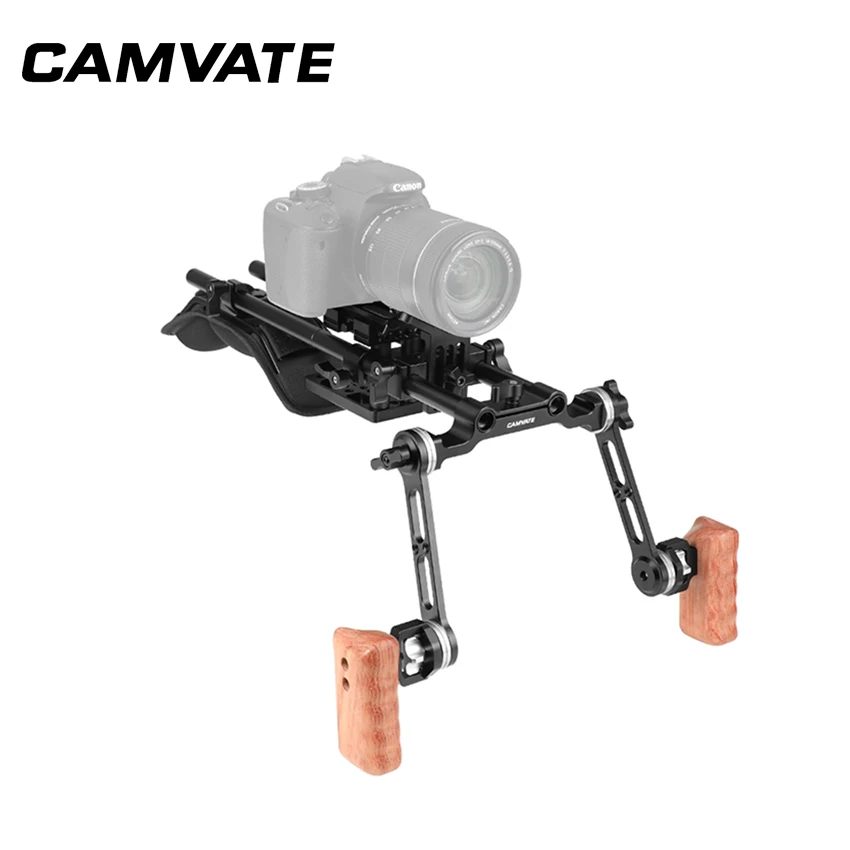 CAMVATE Pro плечевое крепление с Manfrotto QR основание и регулируемая розетка деревянная
