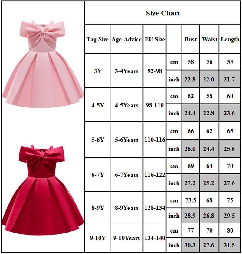 

Girl Pink Dress Cute Round Neck Off Shoulder Sling Fashion Party Princess Skirt Red Pleated Bow Flower Dresses Polyester