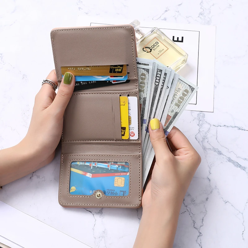 Flower Women Wallet Pu Leather Short Zipper Coin Purse Female Cards Holder Hasp Money Clip Mini Wallet Flower Wallets Girls