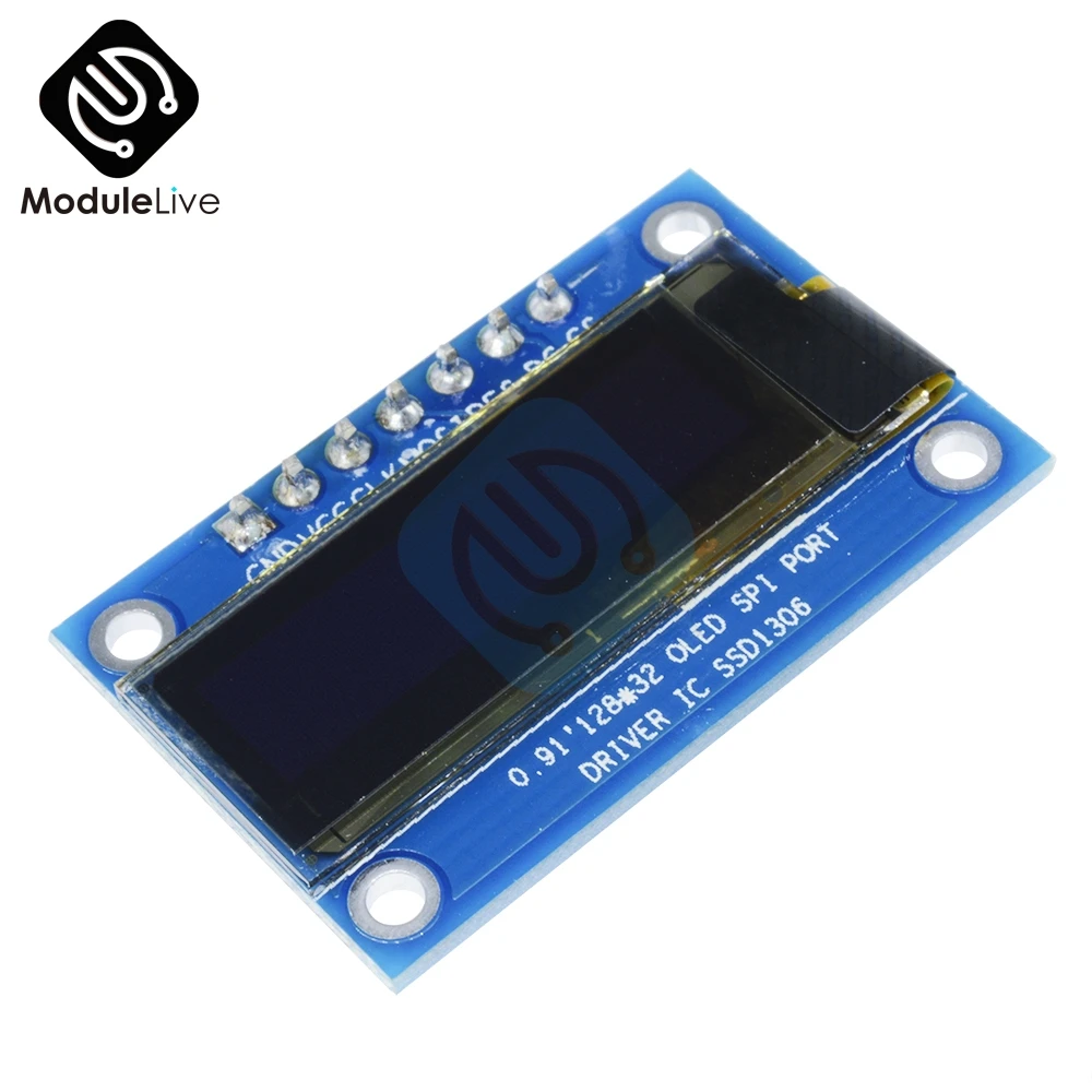 Модуль SSD1306 для самостоятельной сборки 0 91 дюйма SPI 128x32 12832 белый/синий цифровой OLED