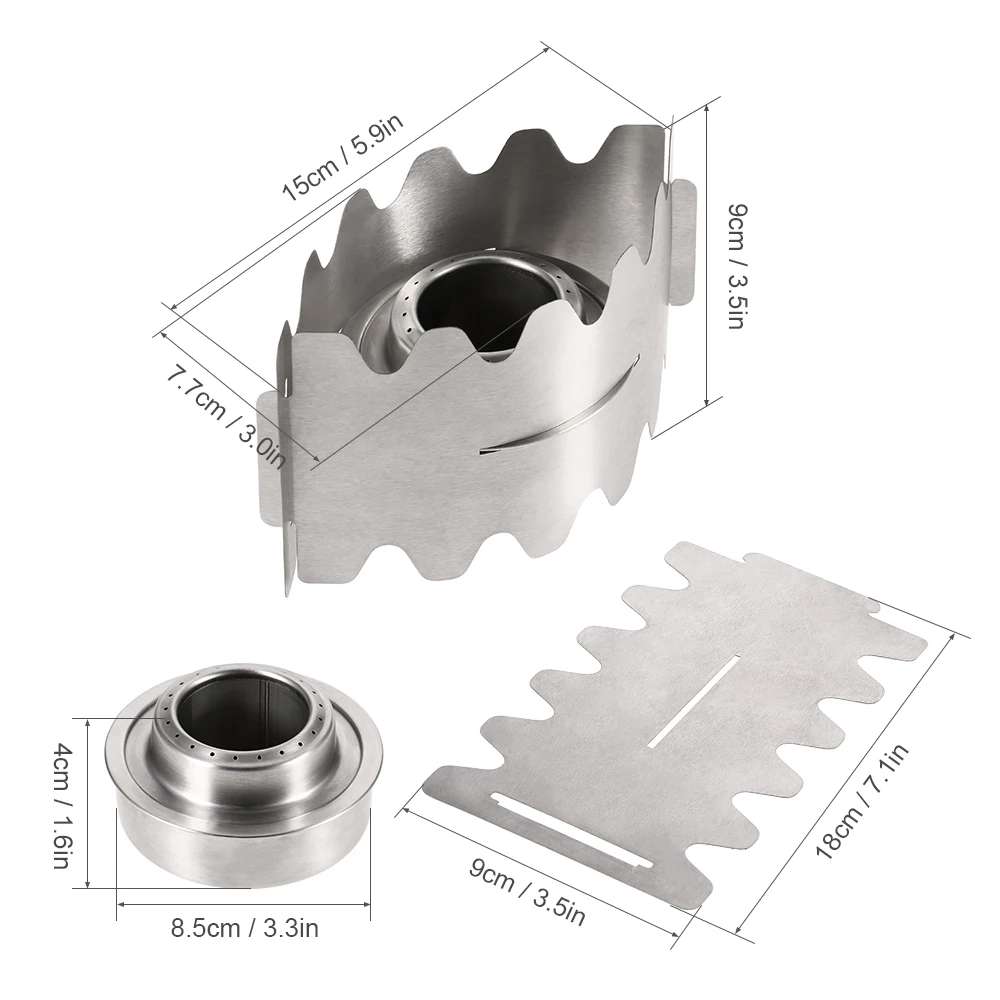 Портативная уличная спиртовая плита с ветрозащитной пластиной ветрового стекла