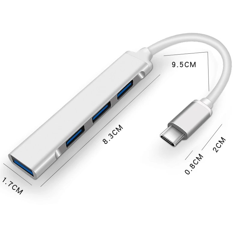 4 порта USB 3 0 HUB адаптер для Macbook Air Pro M1 Тип C Multi Splitter OTG Lenovo Xiaomi компьютерные