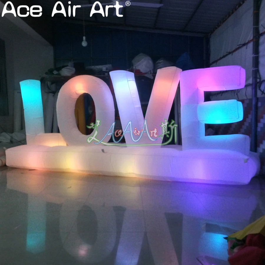 

Beautiful 1.2mH Oxford Valentine decor,glowing letter balloon,inflatable LOVE with light inside shining free standing for party
