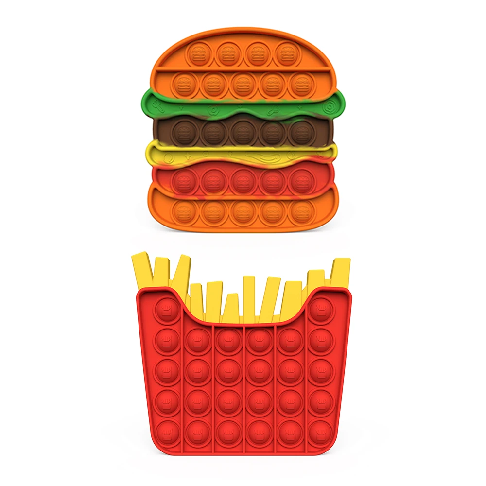 Новые популярные игрушки антистресс с пузырьками гамбургер картофель фри