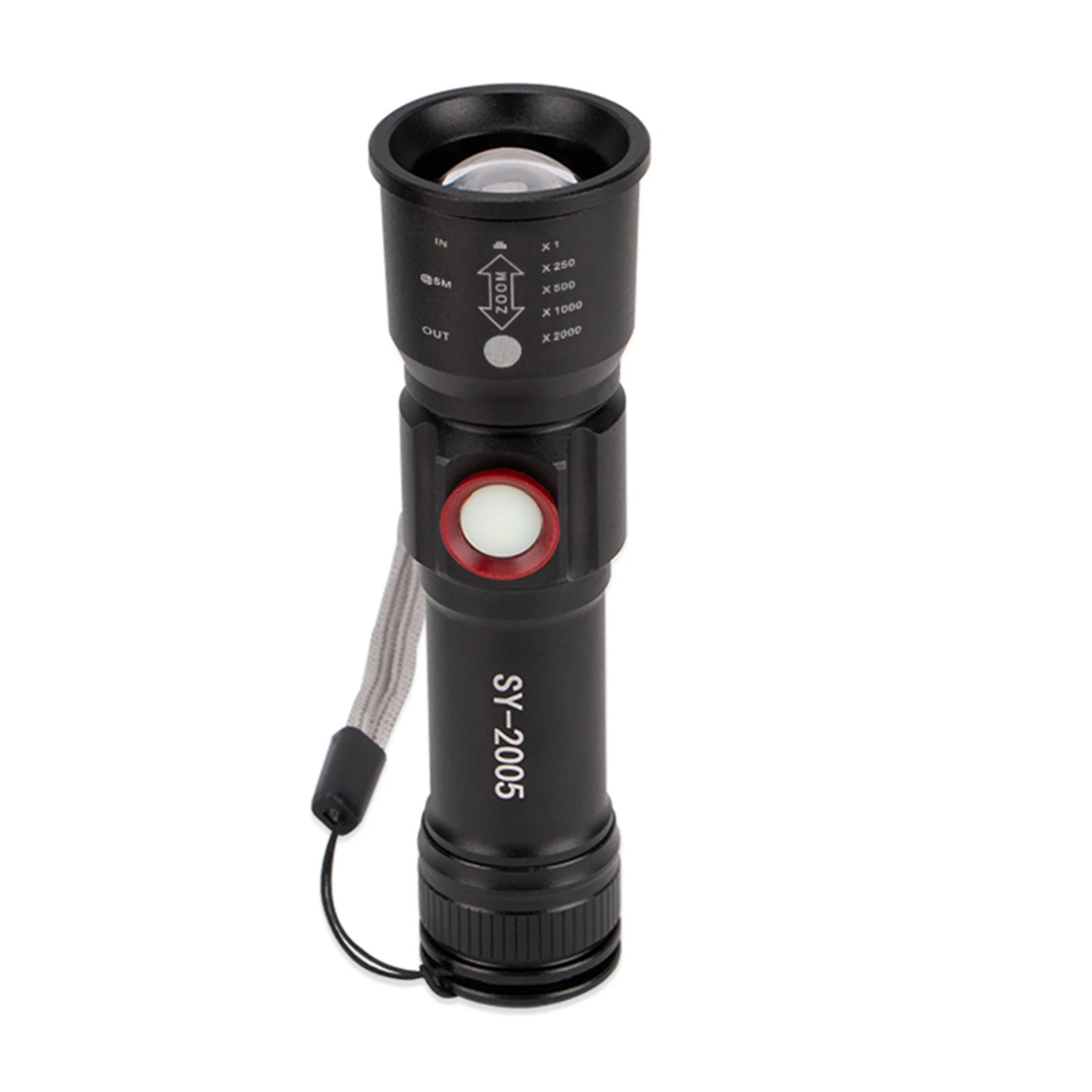 

Ultra Bright LED Flashlight Waterproof Torch Zoomable 3 Lighting Modes Multi-function USB Charging