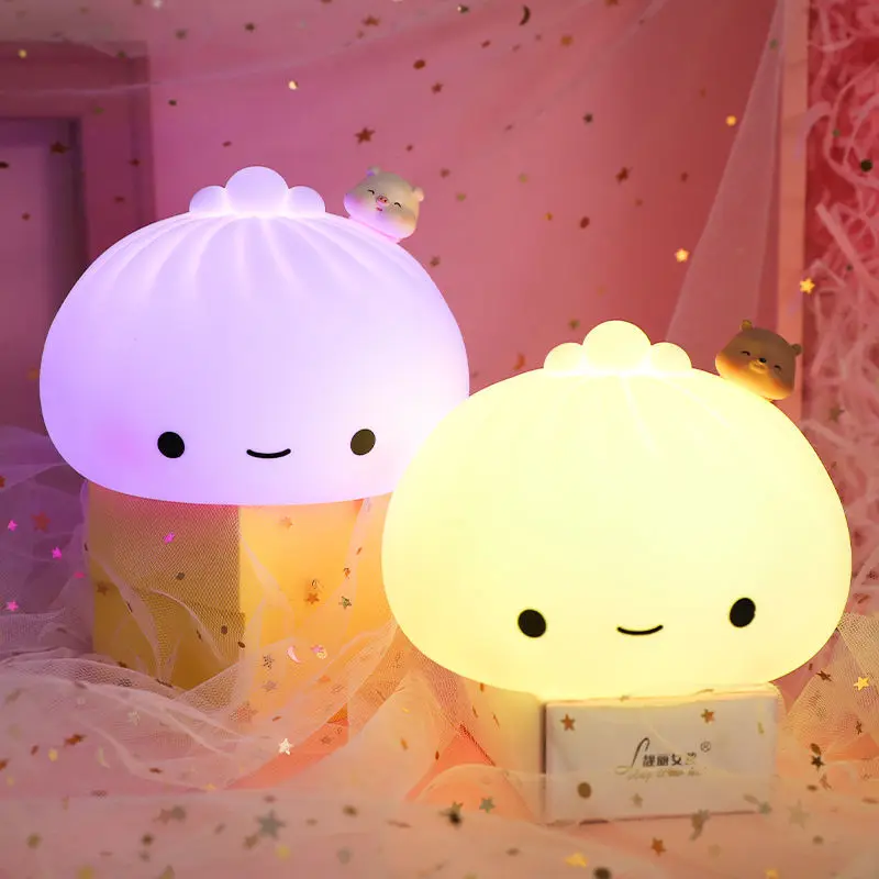 Набивной ночник в виде булочки на пару декоративная лампа для спальни новинка