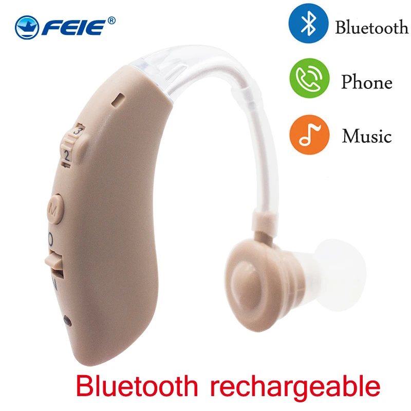 

S-25A Bluetooth Song Hearing Aid Charging Voice Loudspeaker Elderly Deaf Micro BTE Stealth Amplifier TV Game Call For Young